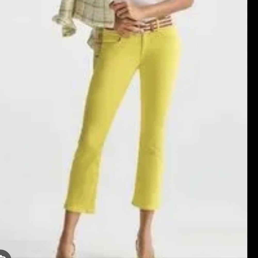 ✨ 5 For $50 Cabi Kick Back Kick Flare Yellow Capri Size 16